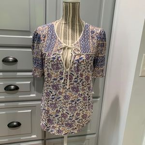 Lucky Brand Purple and Blue Short Sleeve T-Shirt, Size XS